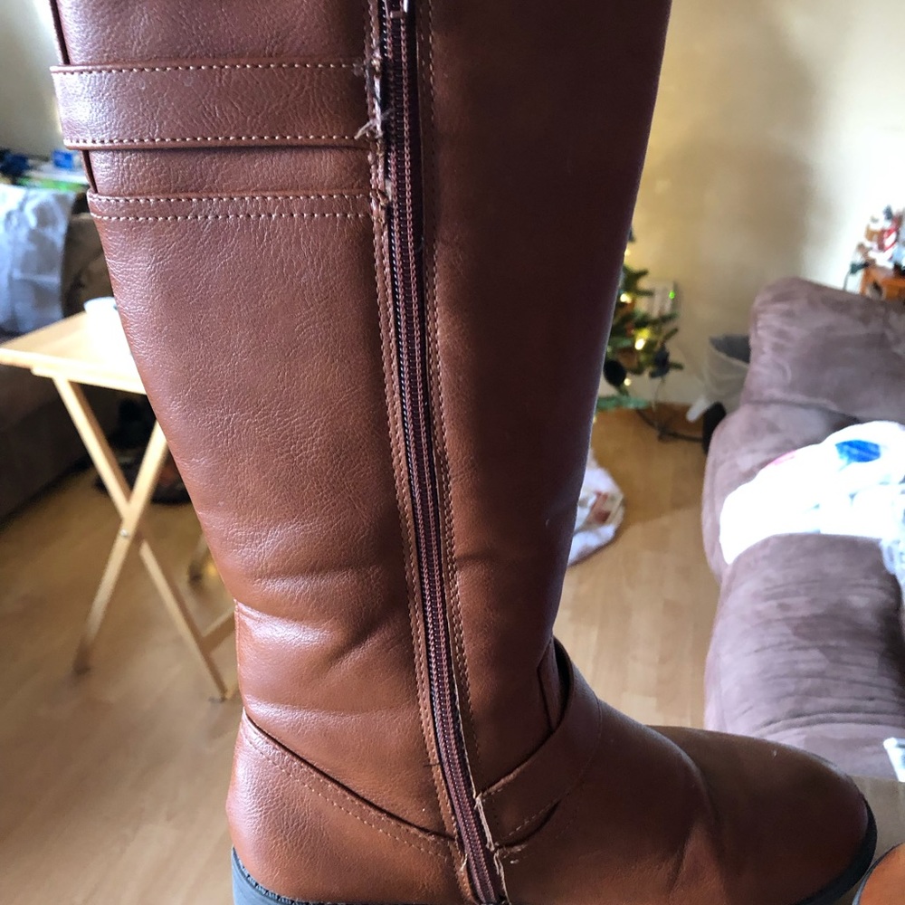 Girls brown knee boots